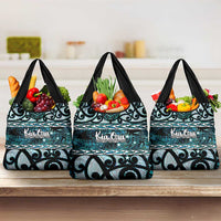 Kia Ora New Zealand Grocery Bag Aotearoa Proud Maori Paua Shell Silver Fern - Polynesian Pride