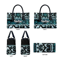 Kia Ora New Zealand Leather Bag Aotearoa Proud Maori Paua Shell Silver Fern - Polynesian Pride