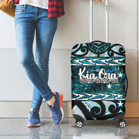 Kia Ora New Zealand Luggage Cover Aotearoa Proud Maori Paua Shell Silver Fern - Polynesian Pride
