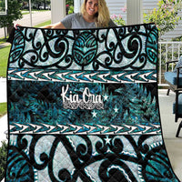 Kia Ora New Zealand Quilt Aotearoa Proud Maori Paua Shell Silver Fern - Polynesian Pride