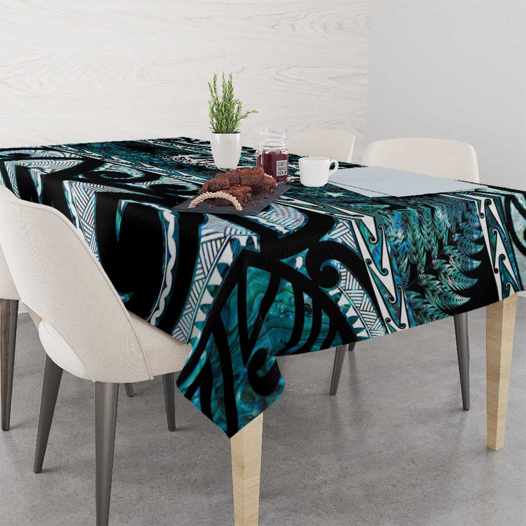 Kia Ora New Zealand Tablecloth Aotearoa Proud Maori Paua Shell Silver Fern - Polynesian Pride