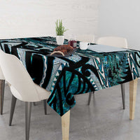 Kia Ora New Zealand Tablecloth Aotearoa Proud Maori Paua Shell Silver Fern - Polynesian Pride