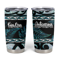 Kia Ora New Zealand Tumbler Cup Aotearoa Proud Maori Paua Shell Silver Fern - Polynesian Pride