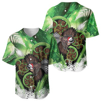 Piwakawaka New Zealand Christmas In July Baseball Jersey NZ Aroha Koru Fern Marble Vibes LT14 - Polynesian Pride