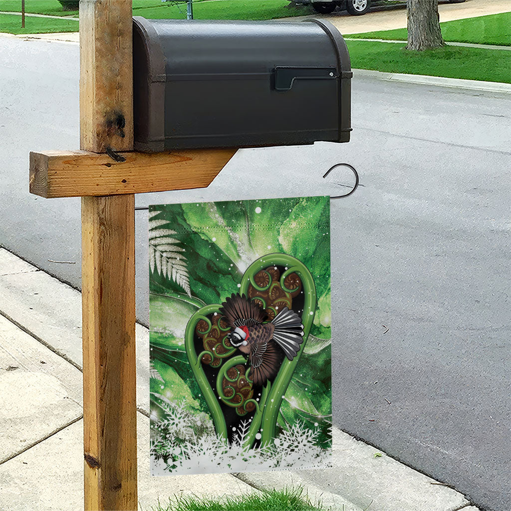 Piwakawaka New Zealand Christmas In July Garden Flag NZ Aroha Koru Fern Marble Vibes LT14 - Polynesian Pride