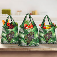 Piwakawaka New Zealand Christmas In July Grocery Bag NZ Aroha Koru Fern Marble Vibes LT14 3-pack One Size Green - Polynesian Pride