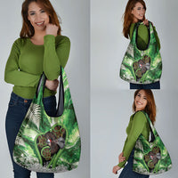 Piwakawaka New Zealand Christmas In July Grocery Bag NZ Aroha Koru Fern Marble Vibes LT14 - Polynesian Pride