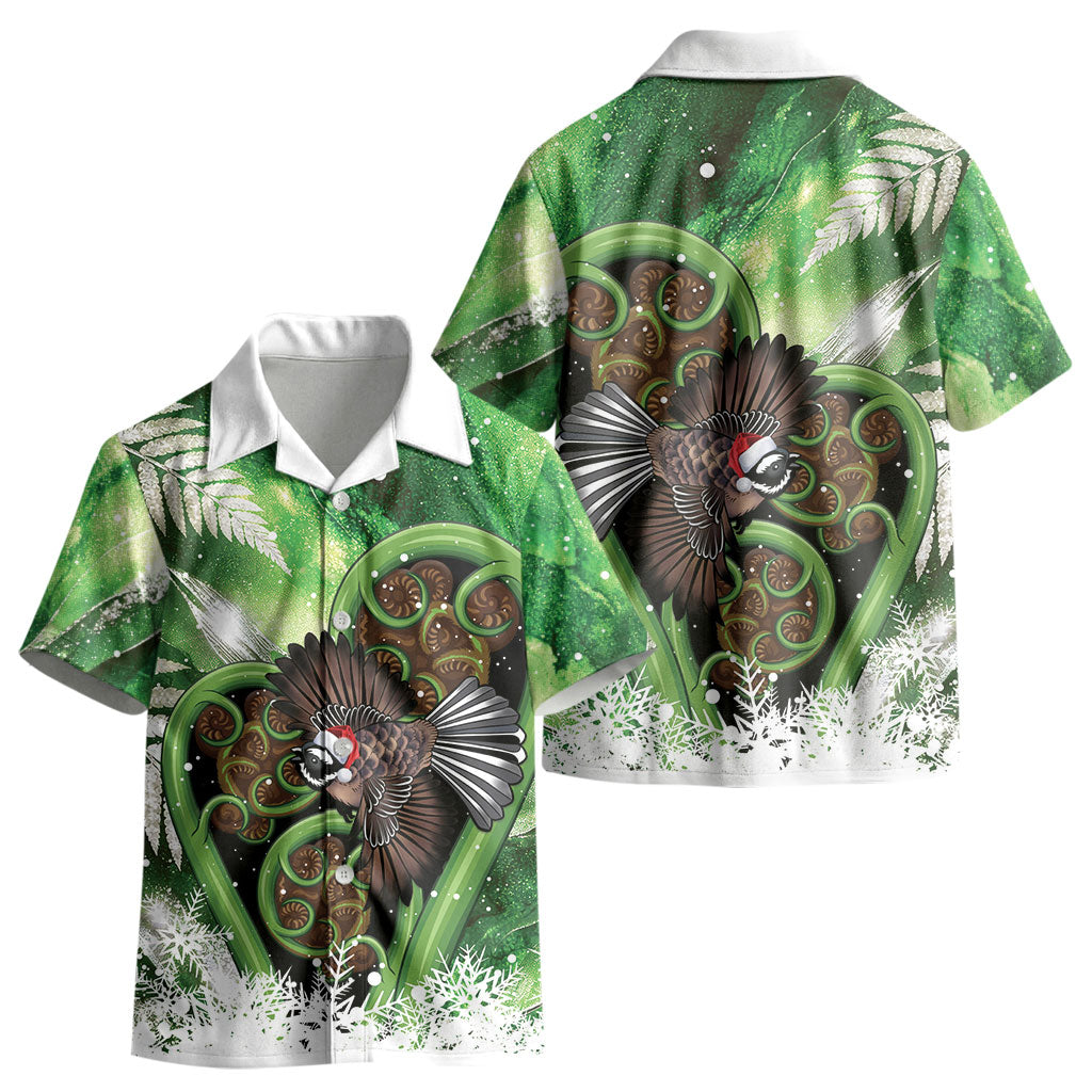 Piwakawaka New Zealand Christmas In July Kid Hawaiian Shirt NZ Aroha Koru Fern Marble Vibes LT14 - Polynesian Pride