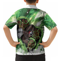 Piwakawaka New Zealand Christmas In July Kid Hawaiian Shirt NZ Aroha Koru Fern Marble Vibes LT14 - Polynesian Pride