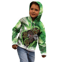 Piwakawaka New Zealand Christmas In July Kid Hoodie NZ Aroha Koru Fern Marble Vibes LT14 - Polynesian Pride