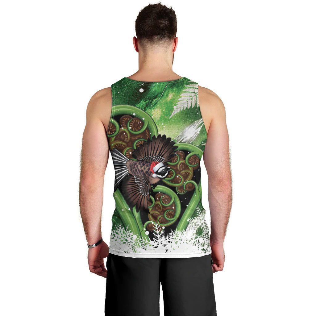 Piwakawaka New Zealand Christmas In July Men Tank Top NZ Aroha Koru Fern Marble Vibes LT14 - Polynesian Pride