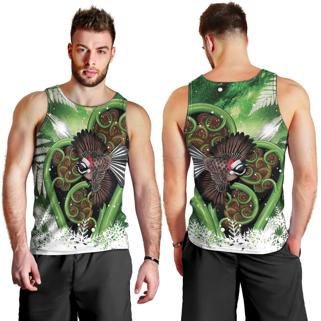 Piwakawaka New Zealand Christmas In July Men Tank Top NZ Aroha Koru Fern Marble Vibes LT14 - Polynesian Pride