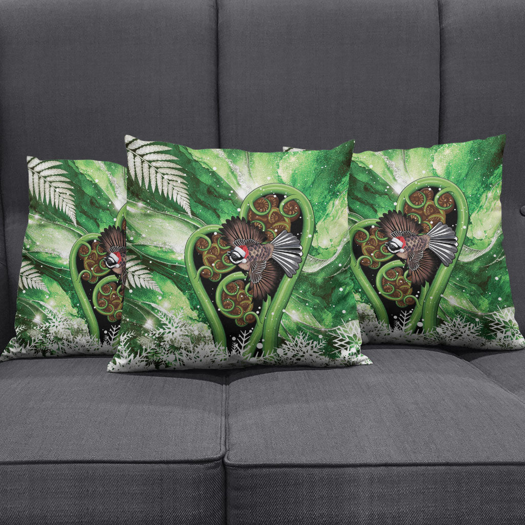 Piwakawaka New Zealand Christmas In July Pillow Cover NZ Aroha Koru Fern Marble Vibes LT14 - Polynesian Pride