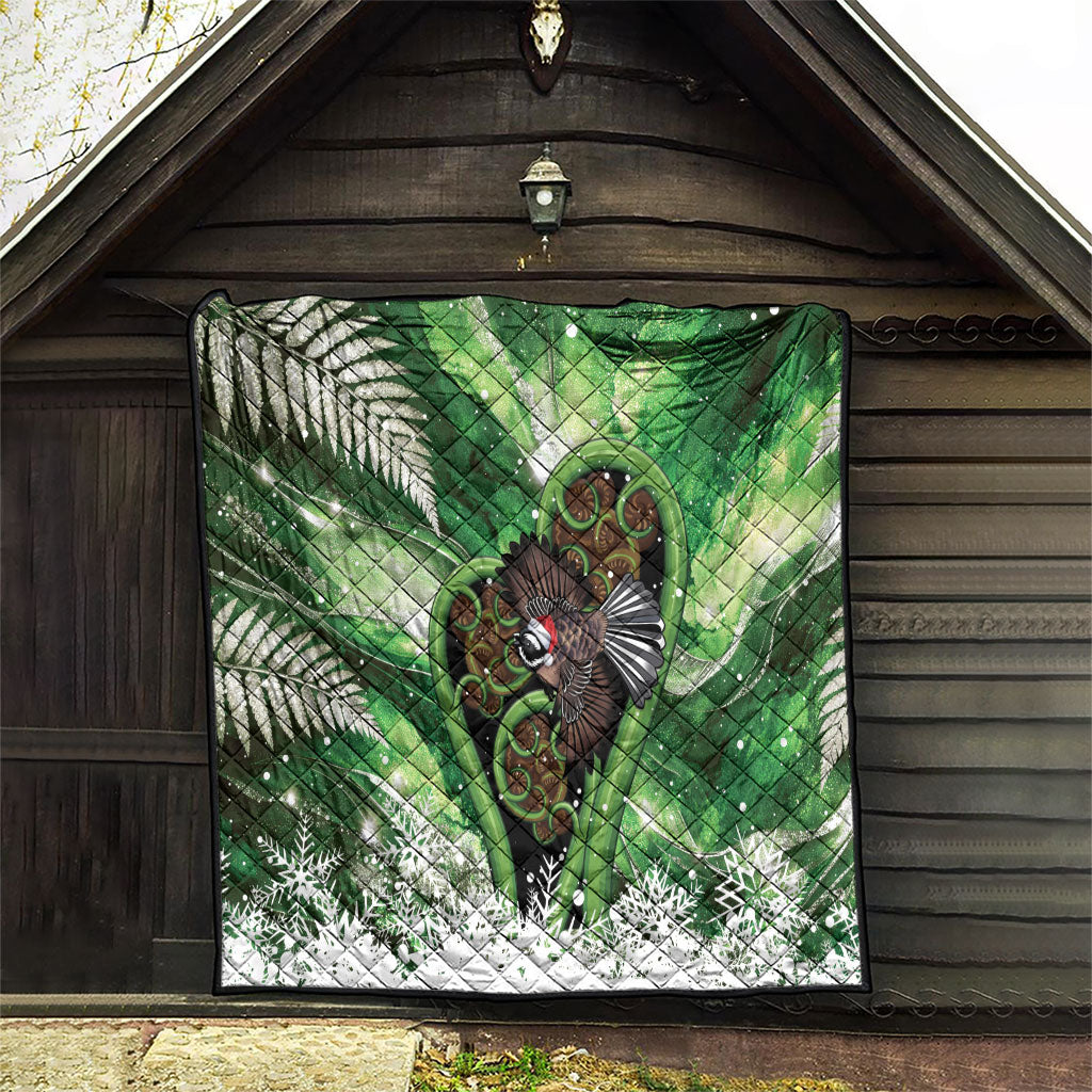 Piwakawaka New Zealand Christmas In July Quilt NZ Aroha Koru Fern Marble Vibes LT14 - Polynesian Pride