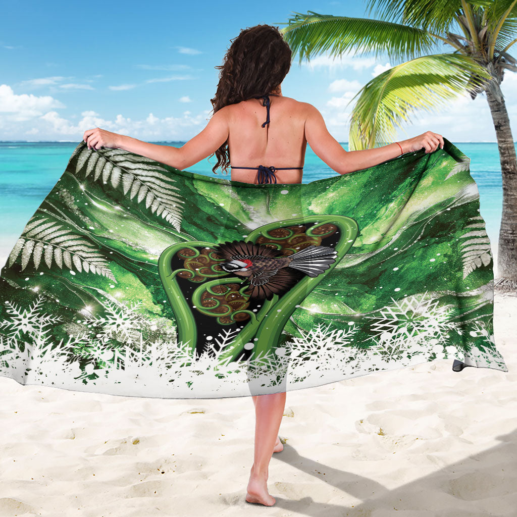 Piwakawaka New Zealand Christmas In July Sarong NZ Aroha Koru Fern Marble Vibes LT14 - Polynesian Pride