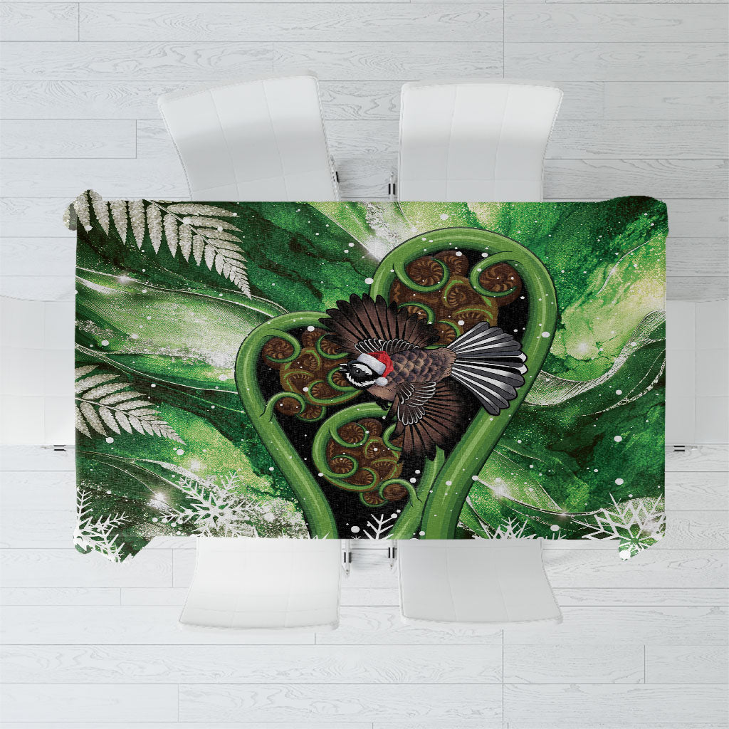 Piwakawaka New Zealand Christmas In July Tablecloth NZ Aroha Koru Fern Marble Vibes