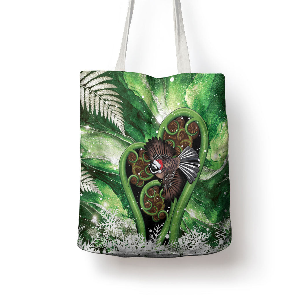 Piwakawaka New Zealand Christmas In July Tote Bag NZ Aroha Koru Fern Marble Vibes LT14 - Polynesian Pride