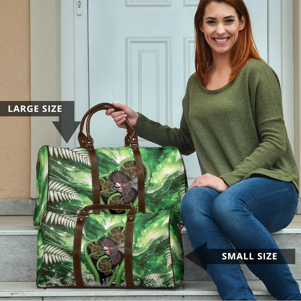 Piwakawaka New Zealand Christmas In July Travel Bag NZ Aroha Koru Fern Marble Vibes LT14 - Polynesian Pride