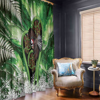 Piwakawaka New Zealand Christmas In July Window Curtain NZ Aroha Koru Fern Marble Vibes LT14 - Polynesian Pride