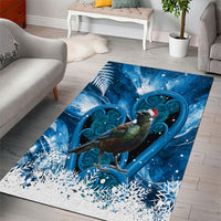 Tui Bird New Zealand Christmas In July Area Rug NZ Aroha Koru Fern Marble Vibes LT14 - Polynesian Pride