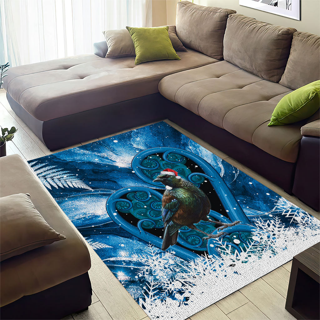 Tui Bird New Zealand Christmas In July Area Rug NZ Aroha Koru Fern Marble Vibes LT14 - Polynesian Pride