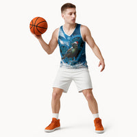 Tui Bird New Zealand Christmas In July Basketball Jersey NZ Aroha Koru Fern Marble Vibes LT14 - Polynesian Pride
