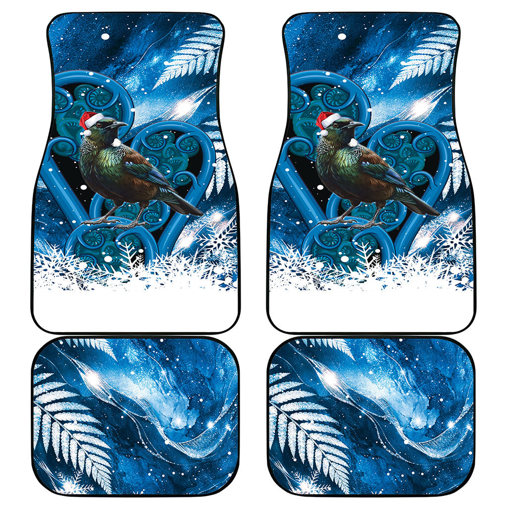 Tui Bird New Zealand Christmas In July Car Mats NZ Aroha Koru Fern Marble Vibes LT14 - Polynesian Pride