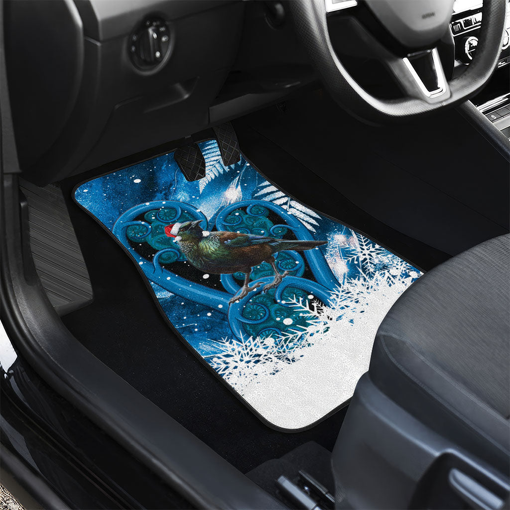 Tui Bird New Zealand Christmas In July Car Mats NZ Aroha Koru Fern Marble Vibes LT14 - Polynesian Pride