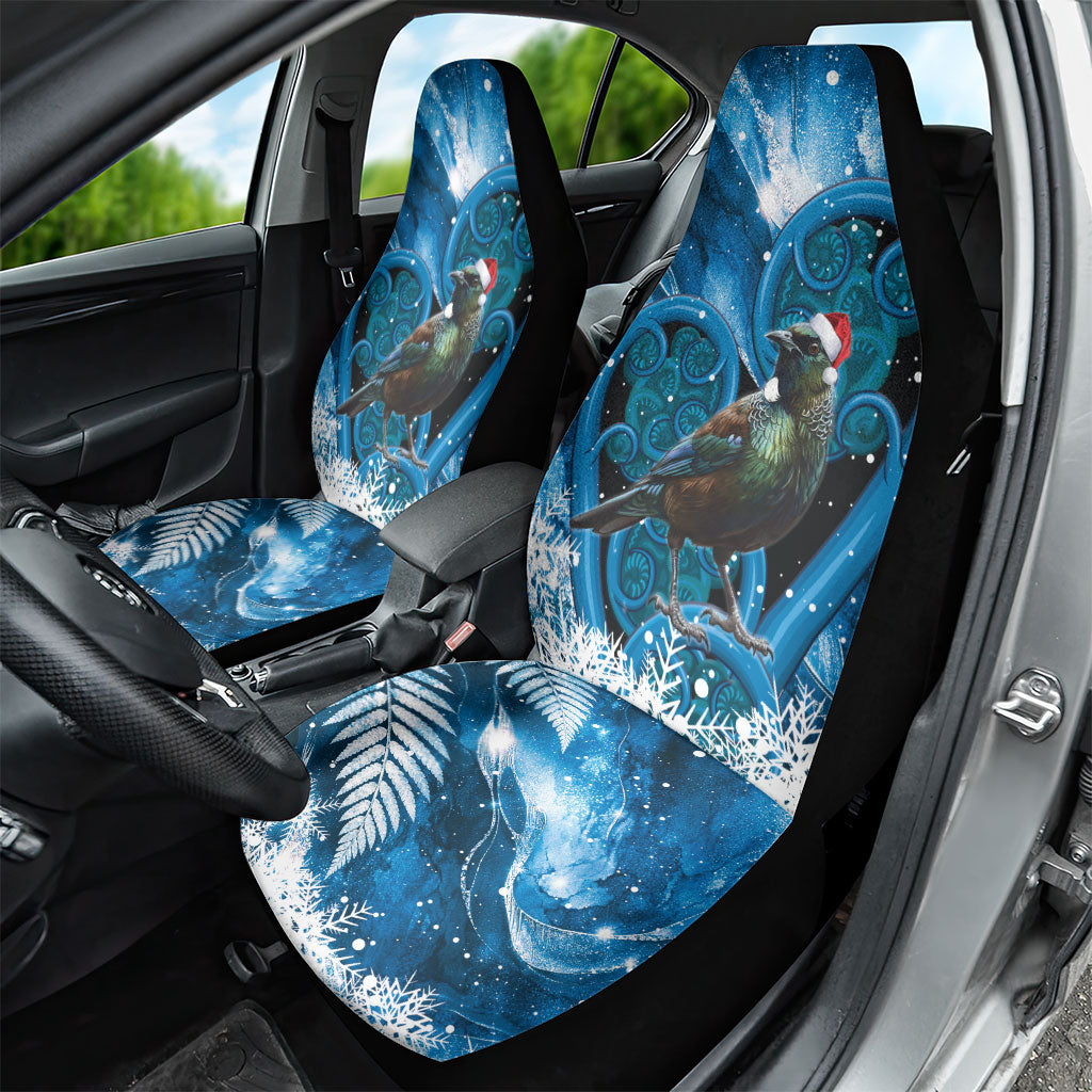 Tui Bird New Zealand Christmas In July Car Seat Cover NZ Aroha Koru Fern Marble Vibes LT14 - Polynesian Pride