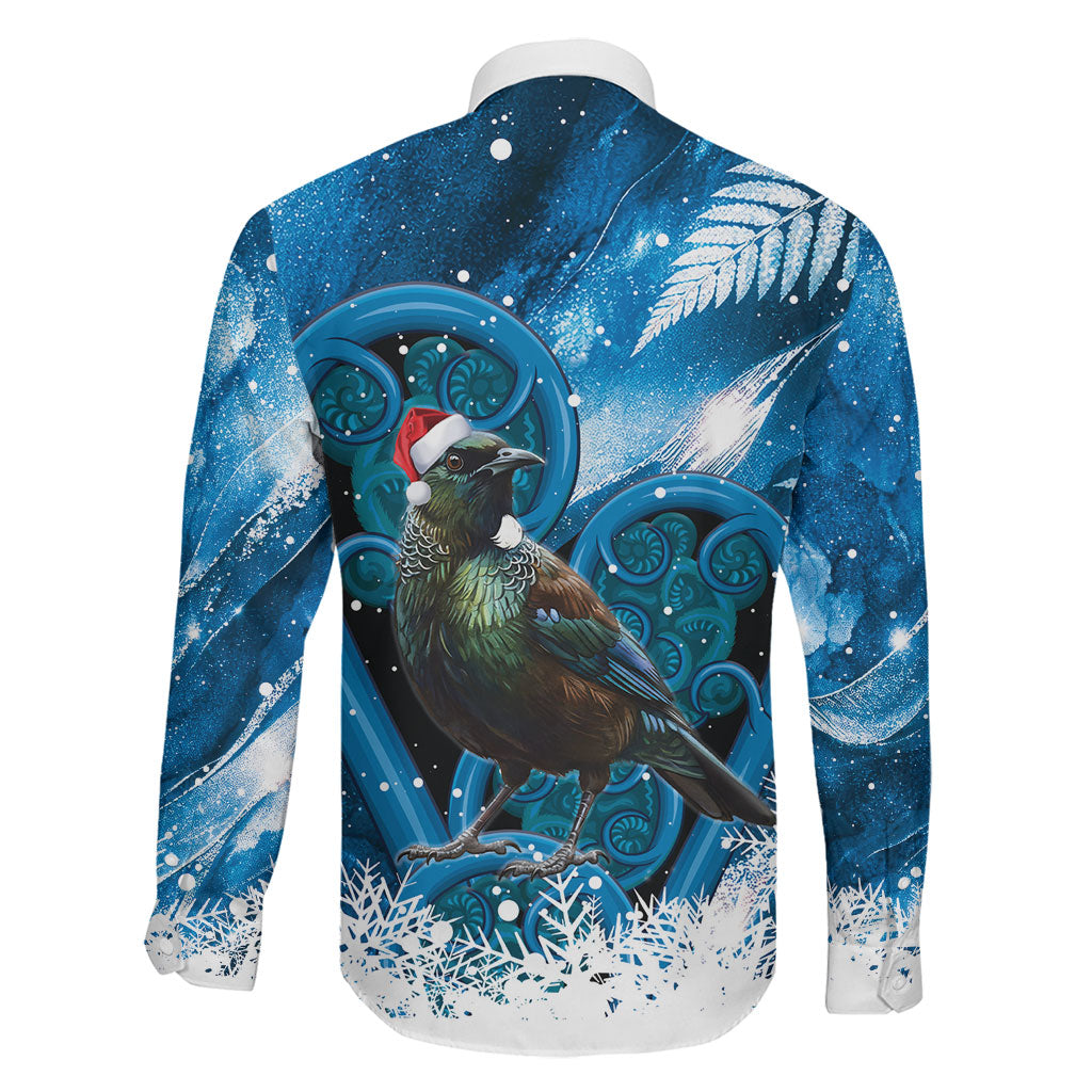 Tui Bird New Zealand Christmas In July Family Matching Puletasi and Hawaiian Shirt NZ Aroha Koru Fern Marble Vibes LT14 - Polynesian Pride