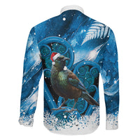 Tui Bird New Zealand Christmas In July Family Matching Puletasi and Hawaiian Shirt NZ Aroha Koru Fern Marble Vibes LT14 - Polynesian Pride