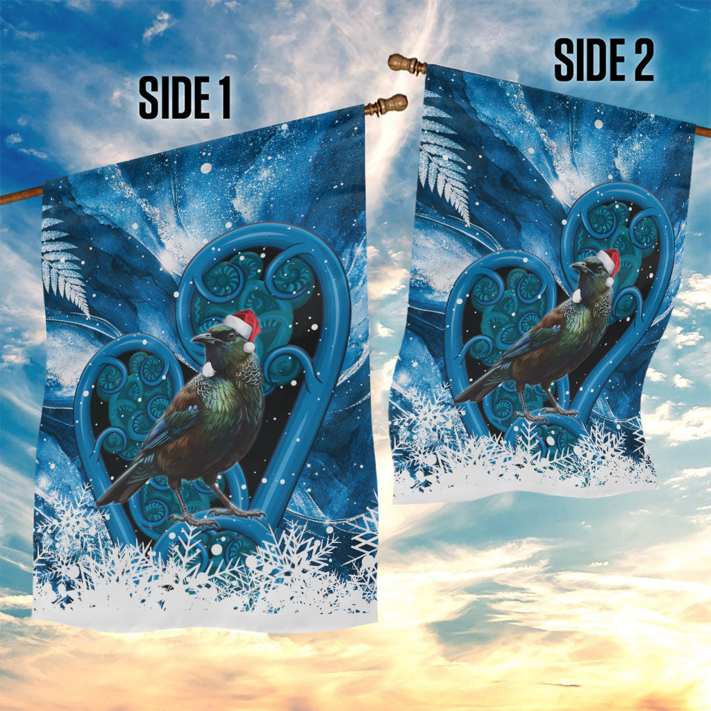 Tui Bird New Zealand Christmas In July Garden Flag NZ Aroha Koru Fern Marble Vibes LT14 - Polynesian Pride