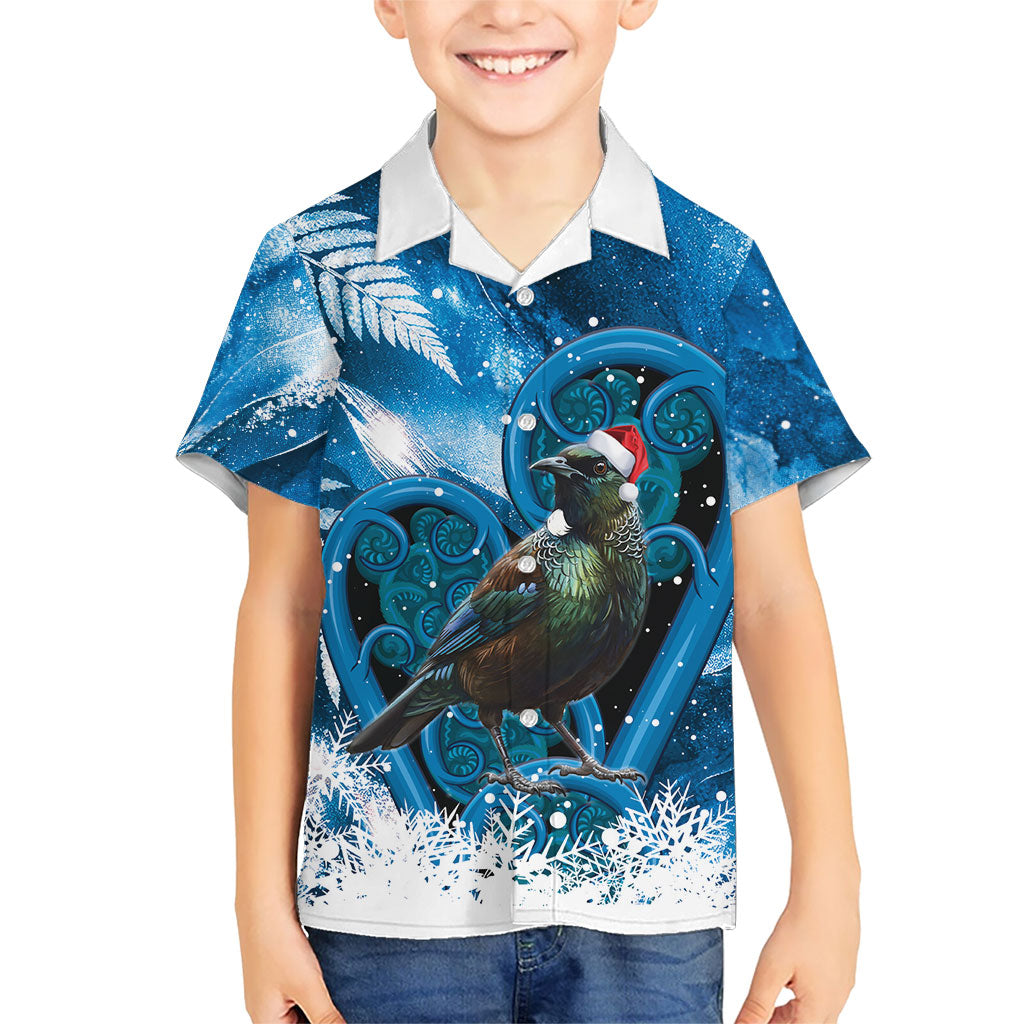Tui Bird New Zealand Christmas In July Hawaiian Shirt NZ Aroha Koru Fern Marble Vibes LT14 - Polynesian Pride