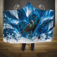 Tui Bird New Zealand Christmas In July Hooded Blanket NZ Aroha Koru Fern Marble Vibes LT14 - Polynesian Pride