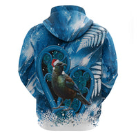 Tui Bird New Zealand Christmas In July Hoodie NZ Aroha Koru Fern Marble Vibes LT14 - Polynesian Pride