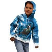 Tui Bird New Zealand Christmas In July Kid Hoodie NZ Aroha Koru Fern Marble Vibes LT14 - Polynesian Pride