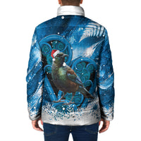 Tui Bird New Zealand Christmas In July Padded Jacket NZ Aroha Koru Fern Marble Vibes