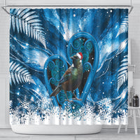 Tui Bird New Zealand Christmas In July Shower Curtain NZ Aroha Koru Fern Marble Vibes LT14 - Polynesian Pride