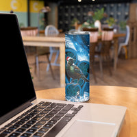 Tui Bird New Zealand Christmas In July Skinny Tumbler NZ Aroha Koru Fern Marble Vibes LT14 - Polynesian Pride