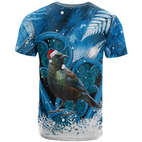 Tui Bird New Zealand Christmas In July T Shirt NZ Aroha Koru Fern Marble Vibes LT14 - Polynesian Pride