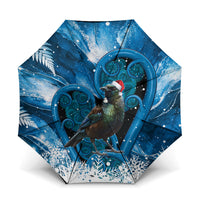 Tui Bird New Zealand Christmas In July Umbrella NZ Aroha Koru Fern Marble Vibes