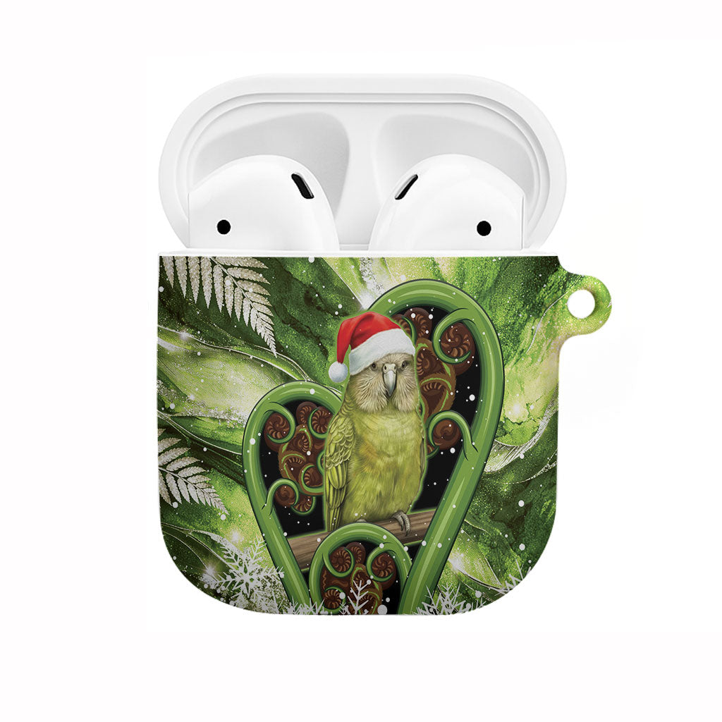 Kakapo New Zealand Christmas In July AirPods Case NZ Aroha Koru Fern Marble Vibes LT14 Green - Polynesian Pride