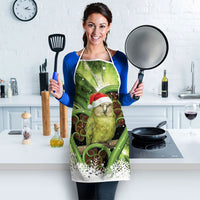 Kakapo New Zealand Christmas In July Apron NZ Aroha Koru Fern Marble Vibes