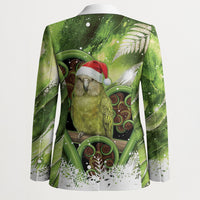 Kakapo New Zealand Christmas In July Blazer NZ Aroha Koru Fern Marble Vibes