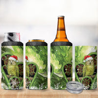 Kakapo New Zealand Christmas In July 4 in 1 Can Cooler Tumbler NZ Aroha Koru Fern Marble Vibes LT14 - Polynesian Pride