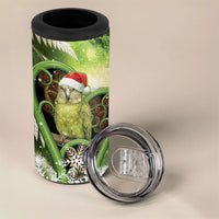 Kakapo New Zealand Christmas In July 4 in 1 Can Cooler Tumbler NZ Aroha Koru Fern Marble Vibes LT14 - Polynesian Pride