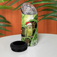 Kakapo New Zealand Christmas In July 4 in 1 Can Cooler Tumbler NZ Aroha Koru Fern Marble Vibes LT14 - Polynesian Pride