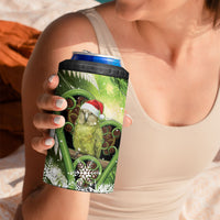 Kakapo New Zealand Christmas In July 4 in 1 Can Cooler Tumbler NZ Aroha Koru Fern Marble Vibes LT14 - Polynesian Pride