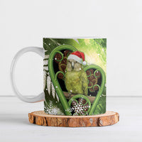 Kakapo New Zealand Christmas In July Ceramic Mug NZ Aroha Koru Fern Marble Vibes