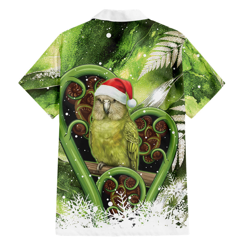 Kakapo New Zealand Christmas In July Family Matching Long Sleeve Bodycon Dress and Hawaiian Shirt NZ Aroha Koru Fern Marble Vibes LT14 - Polynesian Pride